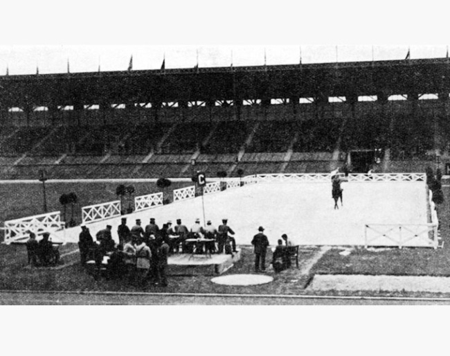 Dressage at the 1924 Olympic Games in Paris  - For the first time a 20 x 60 m arena was used:: Photo © IOC