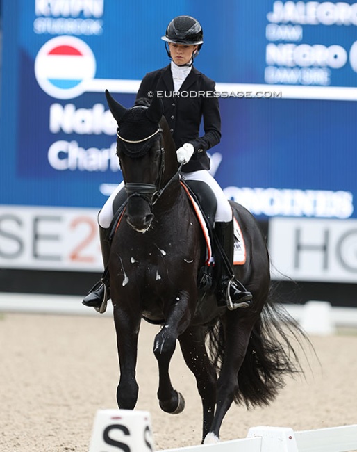 Charlotte Fry and Nalegro at the 2023 World Young Horse Championships :: Photo © Astrid Appels