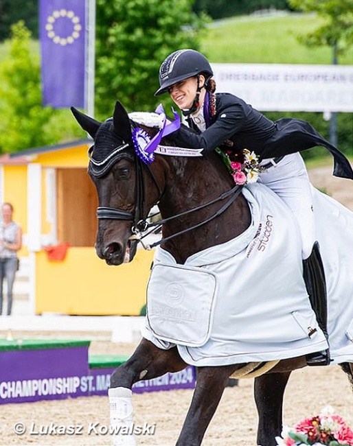 Lucie-Anouk Baumgürtel and Hugo at the 2024 European Young Riders Championships :: Photo © Lukasz Kowalski