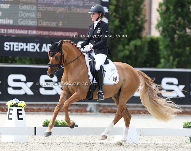 Hanna Sofie Clauberg on Dacapo B at the 2024 European Pony Championships :: Photo © Astrid Appels