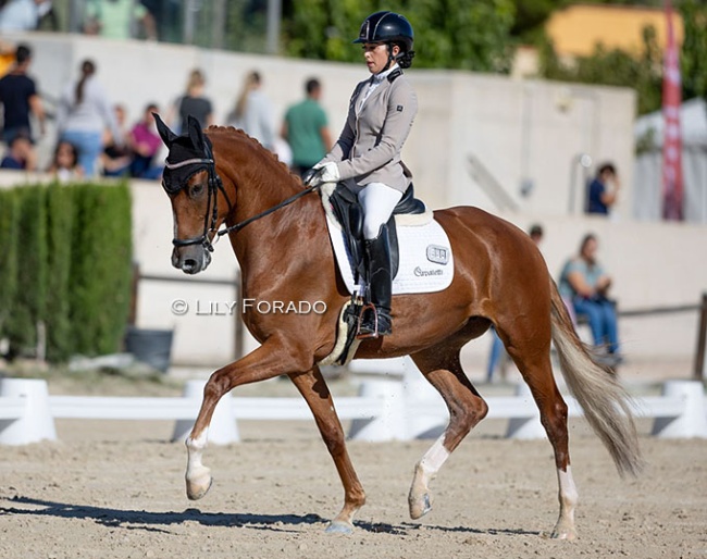 Marta Bada Gonzalez aboard  the CDE bred Testarossa BCN in 2023 :: Photo © Lily Forado