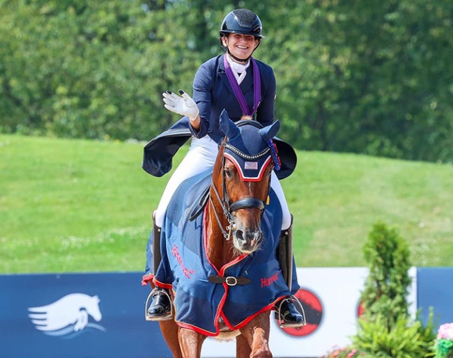 Virginia Woodcock on Mollegardens Sans-Souci at the 2024 North American Youth Championships :: Photo © US Equestrian