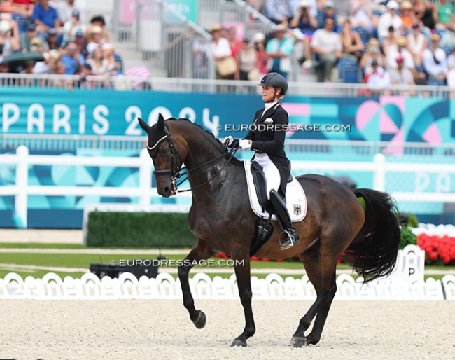 Jessica von Bredow-Werndl and Dalera BB in the Grand Prix at the 2024 Olympic Games in Paris :: Photo © Astrid Appels