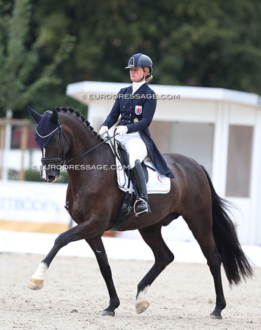 Kristine Moller on Spectre at the 2021 World Young Horse Championships :: Photo © Astrid Appels