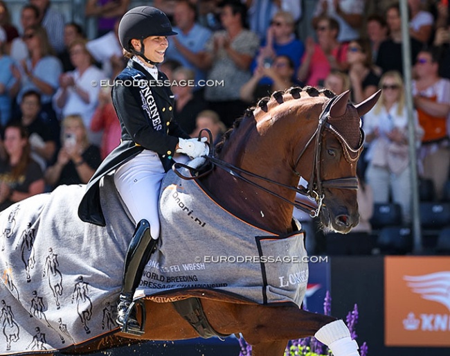 Charlott Maria Schürmann on Life Time at the 2024 World Young Horse Championships :: Photo © Astrid Appels
