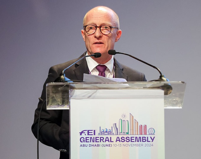 FEI Dressage Director Ronan Murphy at the 2024 FEI General Assembly in Abu Dhabi :: Photo © FEI/Solo Studio