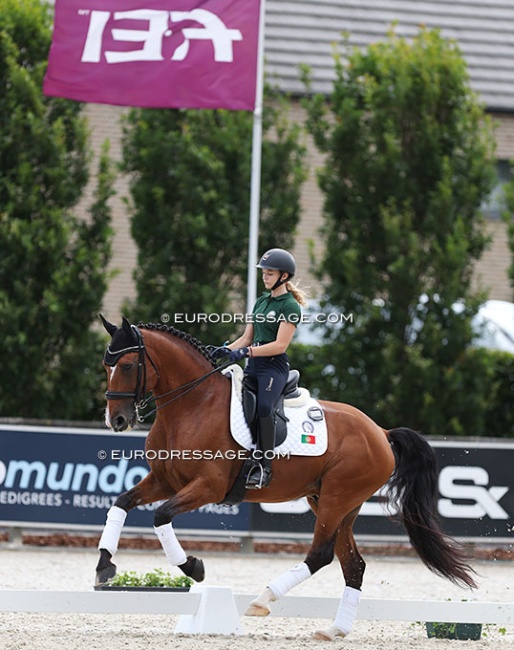 Leonor Coelho schooling Monarca do Lis at the 2024 European Junior Riders Championships :: Photo © Astrid Appels