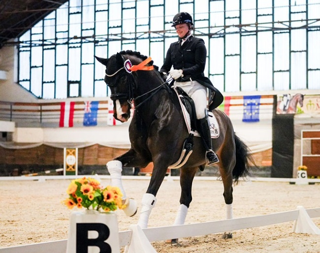 Ann Christin Wienkamp rides her first international Grand Prix on Imposant MC and wins at the 2024 CDI-W Motesice :: Photo © Tamara Huzvarova