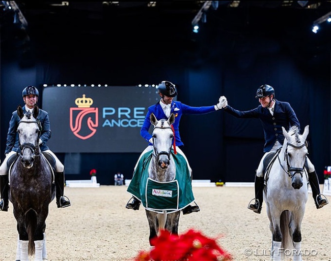 Domingo de Centurion, Derroche de Indalo and Druida de Centurion are the medalists in the 2024 ANCCE Cup Finals for 6-year olds at SICAB :: Photo © Lily Forado