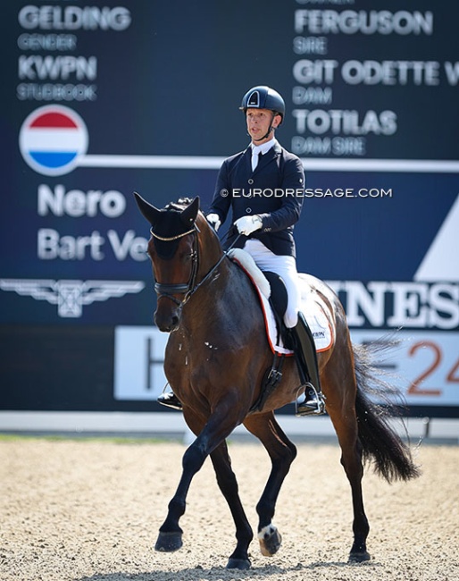 Bart Veeze and Nero at the 2024 World Young Horse Championships :: Photo © Astrid Appels