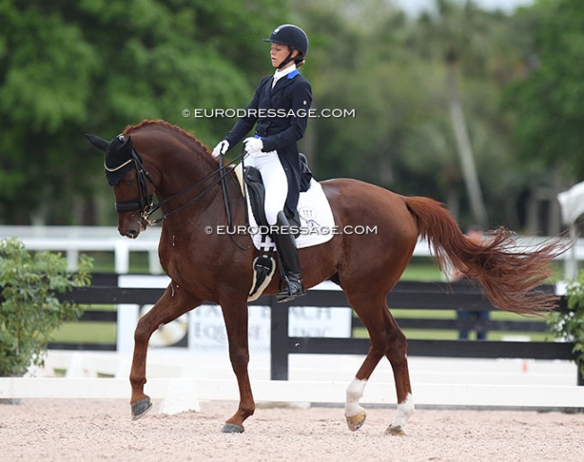 Agnete Kirk Thinggaard and Blue Hors Veneziano at the 2020 CDN Wellington :: Photo © Astrid Appels