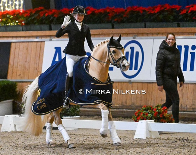 Mia Steinbusch and Cyrill in the pony's final competition at the 2024 CDI Aachen Young Stars :: Photo © Mirka Nilkens