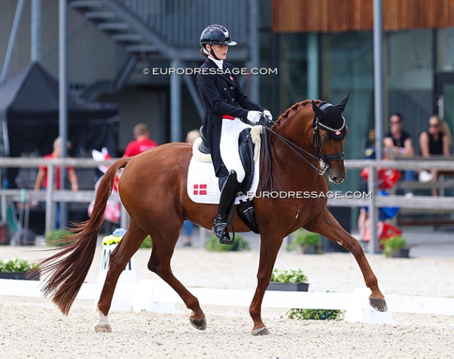 Michella Skovsager on Blue Hors Zampalo at the 2024 European Championships in Opglabbeek :: Photo © Astrid Appels