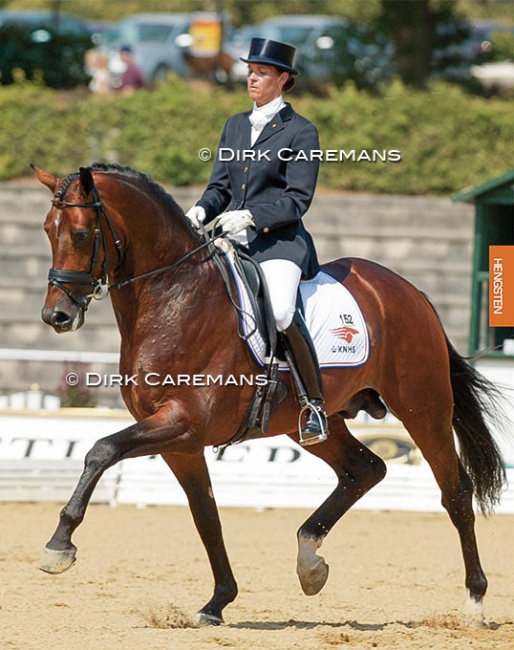 Nicolette van Lierop on Rousseau at the 2003 World Young Horse Championships in Verden :: Photo © Dirk Caremans