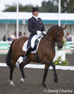Emile Faurie and Rascher Hopes at the 2005 British Dressage Championships :: Photo © David Charles