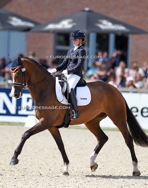Jeanine Nieuwenhuis and Great Lady TC at the 2017 World Young Horse Championships :: Photo © Astrid Appels