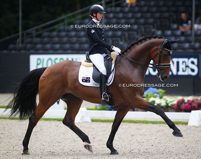 Simone Pearce and Casablanca at the 2017 World Young Horse Championships :: Photo © Astrid Appels