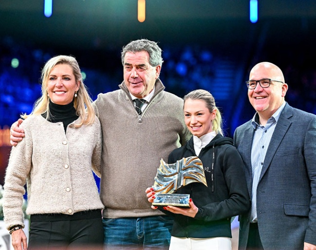 Anne and Gert-Jan van Olst with Charlotte Fry and Jason Brautigam at the 2024 London International Horse Show :: Photo © BD