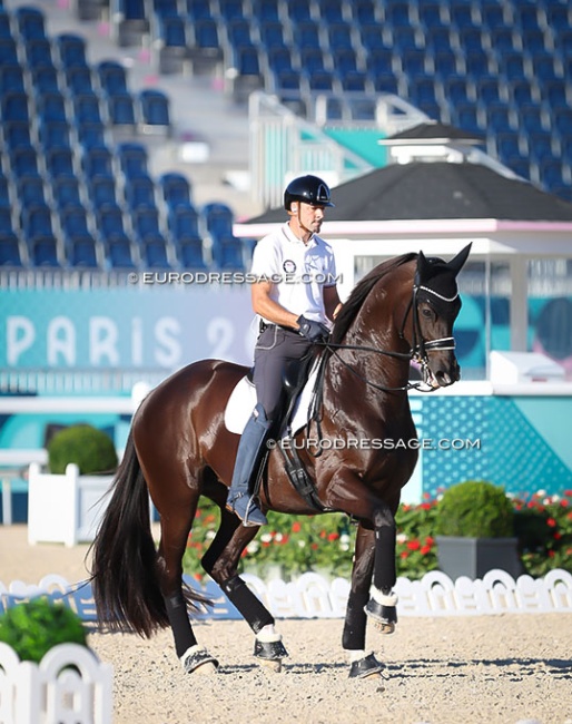 Marcus Orlob on Jane at the 2024 Olympic Games in Paris. Jane was the 2022 U.S.Developing Grand Prix horse reserve champion :: Photo © Astrid Appels