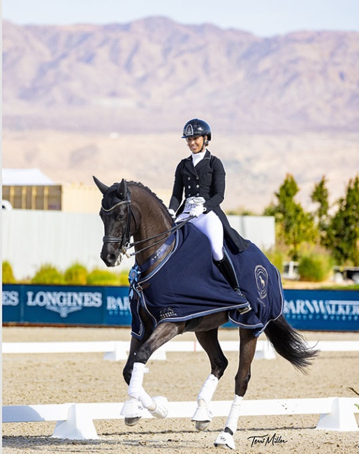 Genay Vaughn and Gino win the World Cup qualifier at the 2025 CDI-W Thermal :: Photo © Terri Miller