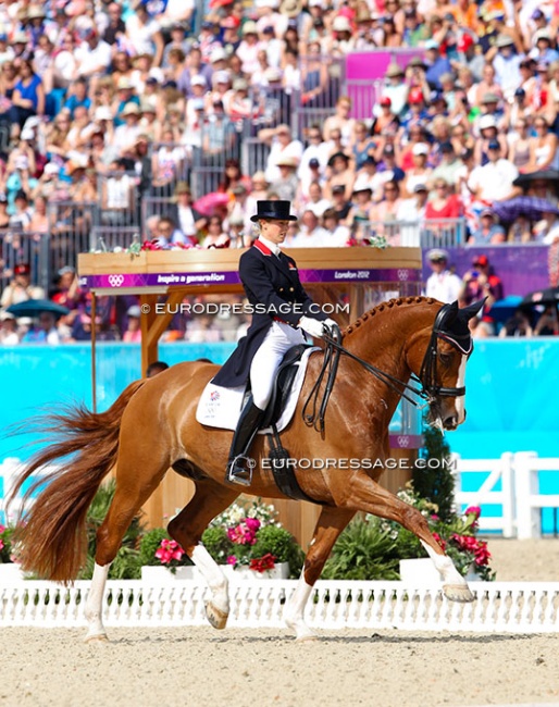 Laura Bechtolsheimer and Mistral Hojris riding to team gold and individual bronze at the 2012 Olympics :: Photo © Astrid Appels