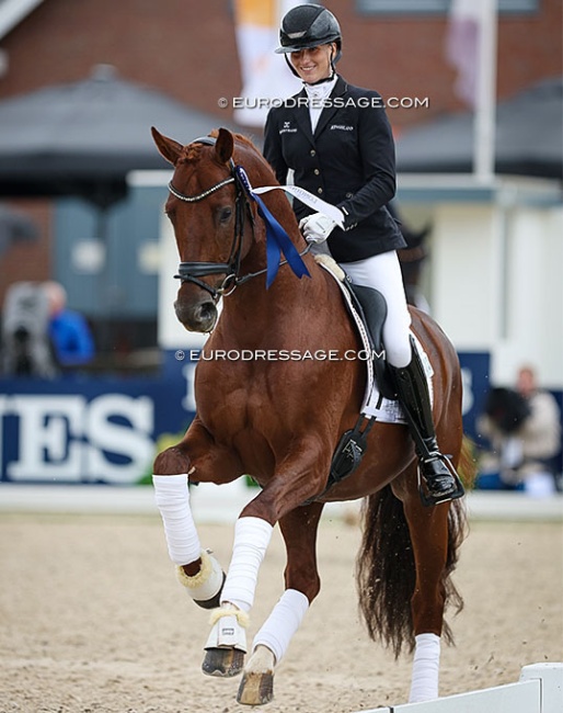 Leonie Richter and Vitalos won triple silver at the World Young Horse Championships :: Photo © Astrid Appels