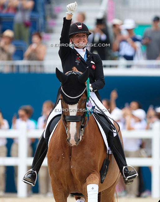 Nanna Skodborg Merrald and Blue Hors Zepter win team silver at the 2024 Paris Olympics :: Photo © Astrid Appels