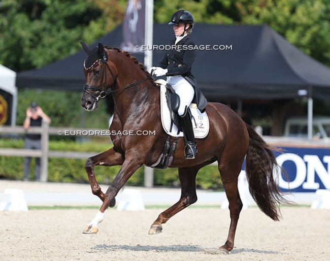 Marina Welbers and Vaida-Girl at the 2024 World Young Horse Championships :: Photo © Astrid Appels
