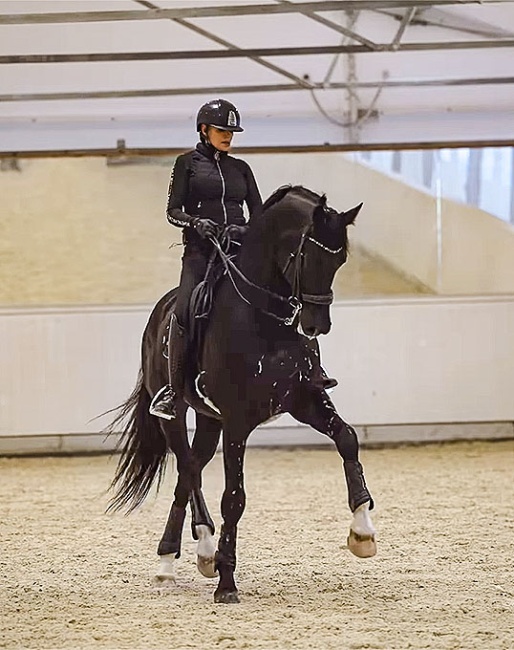 Yara Reichert and Skyline to B at her yard in south Germany