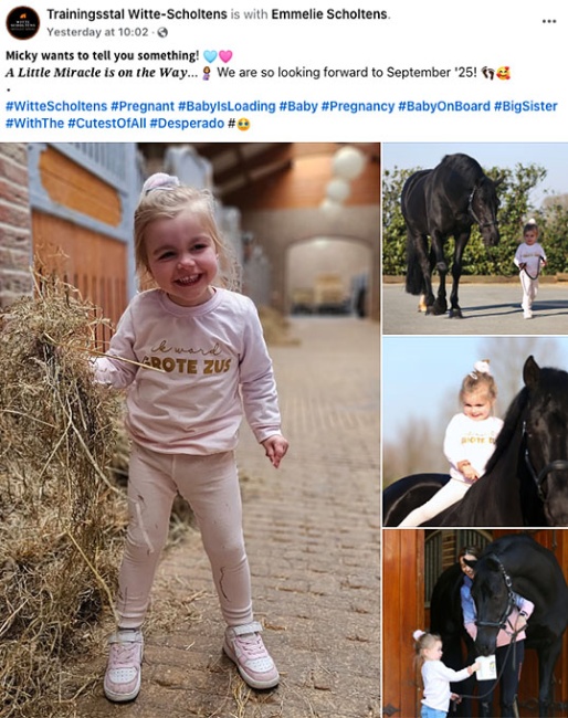 Micky Witte will be a big sister soon. Emmelie Scholtens is pregnant with her second child