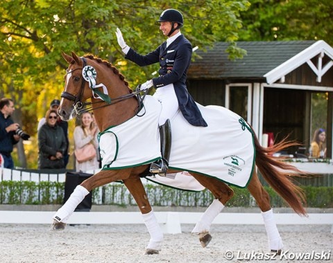 Swedish Olympian Patrik Kittel at the Mariakalnok Dressage Festival :: Photo © Lukasz Kowalski