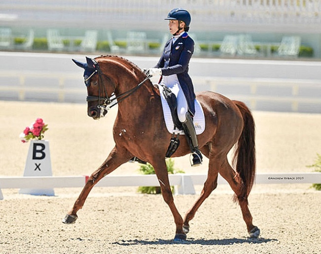 Charlotte Jorst and Atterupgaards Botticelli win the Inter I at the 2025 CDI Ocala :: Photo © Andrew Ryback