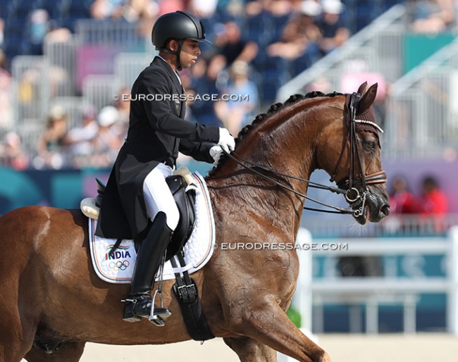 Anush Agarwalla and Sir Caramello at the 2024 Olympic Games :: Photo © Astrid Appels