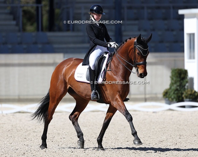 Thia Elise Nielsen on Ophelia Van Het Rozenhof at the 2025 Aachen Festival 4 Dressage :: Photo © Astrid Appels