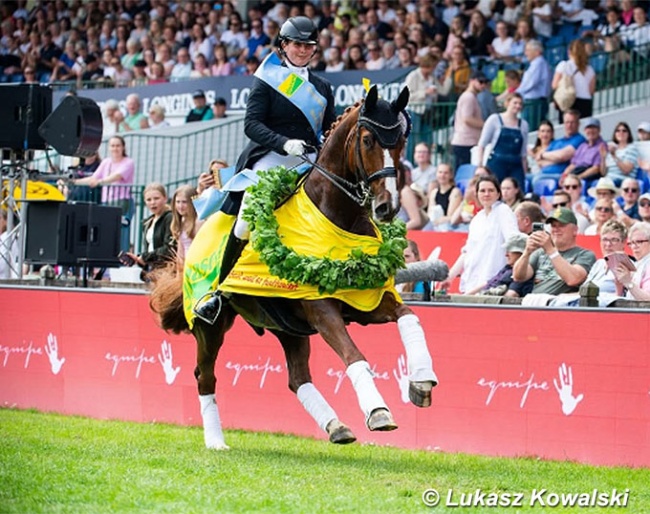Anna-Lena Kracht and Florinio win the 2025 Hamburg Dressage Derby :: Photo © Lukasz Kowalski
