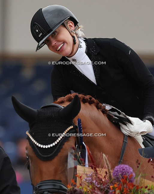 Simone Pearce at the 2023 World Young Horse Championships in Ermelo :: Photo © Astrid Appels