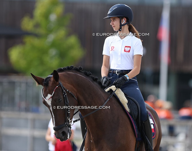 Aleksandra Machniewicz on Baldessarini at the 2024 European Children Championships in Opglabbeek :: Photo © Astrid Appels