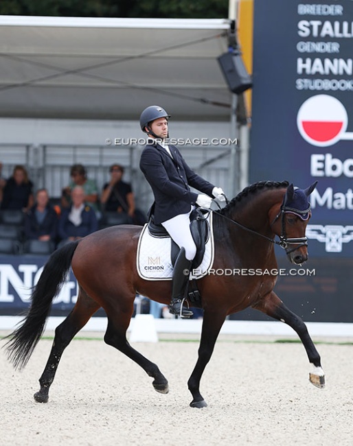 Mateusz Cichon on Ebano at the 2024 World Young Horse Championships :: Photo © Astrid Appels