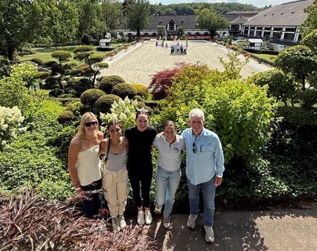 Claire Tucker, Cheyenne Duncan, Haley Smith, Olivia Martz, and George Williams, USEF High Performance Pathway Development Advisor and Youth Coach.