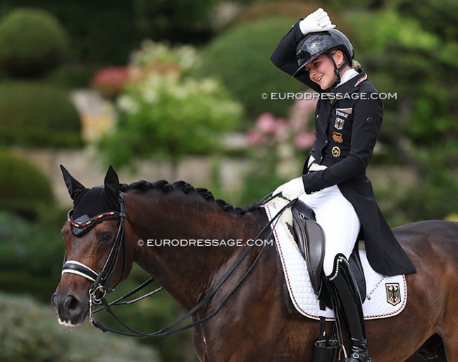 Felicitas Hendricks on Drombusch in the lead of the Inter II at the 2025 European Under 25 Championships :: Photo © Astrid Appels