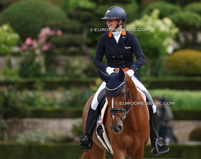 Anniek van Dulst and My First Choice Dutopia at the 2025 European Young Riders Championships :: Photo © Astrid Appels