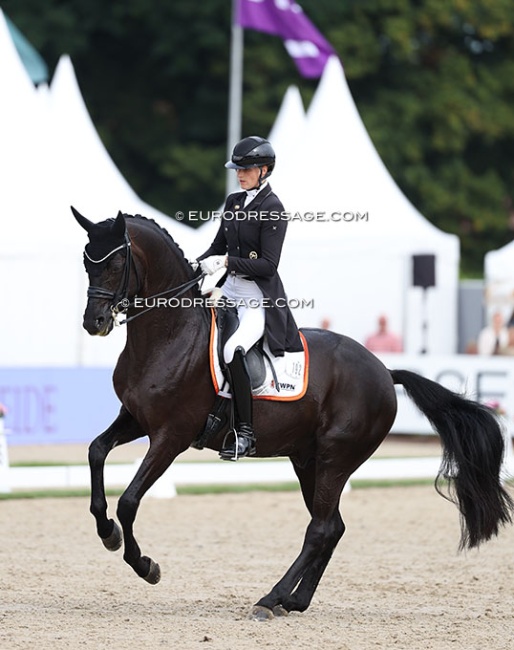 Leonie Richter and Most Wanted Nero at the 2025 World Young Horse Championships :: Photo © Astrid Appels