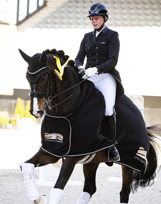 Ann-Christin Wienkamp and Imposant MC winning the two Grand Prix classes held at the 2025 CDN Aachen Campus show 