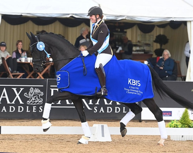 Becky Moody and Raver TC win the 4-year old division at the 2025 British Young Horse Championships :: Photos © Kevin Sparrow