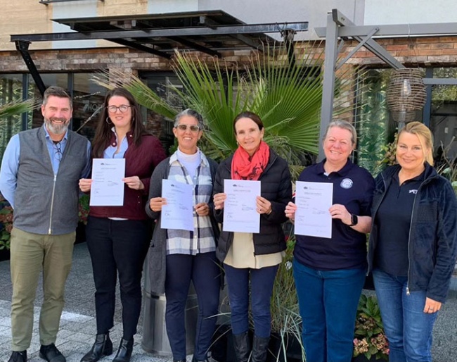 Hans-Christian Matthiesen, Andrea Francés, Carmen Franco, Heike Dittmann, Shiranne Richards and Anne Milne (FEI) at the 2025 CDI-W Radzionkow
