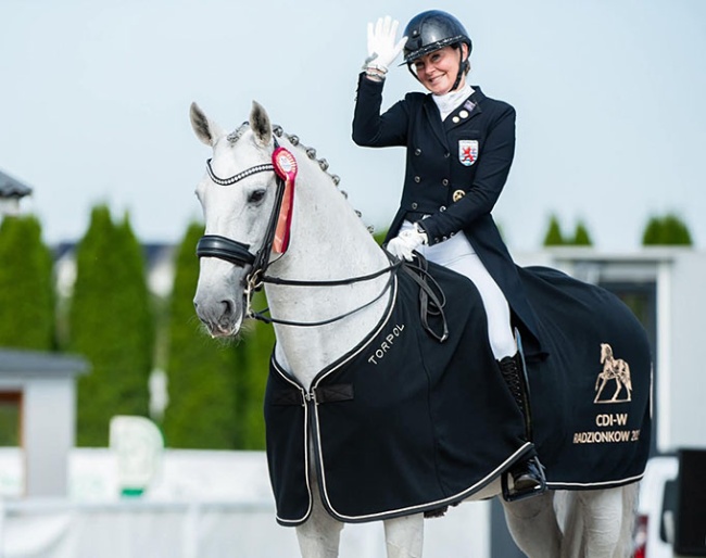 Fie Skarsoe and Imperados dos Cedros at the 2025 CDI-W Radzionkow :: Photo © W. Roznowska