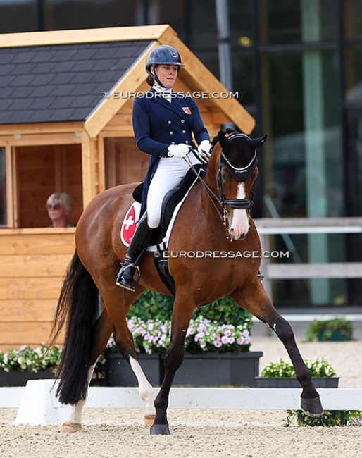 Emily Weseloh on Be Happy (by Brisbane x De Niro) at the 2024 European Junior Riders Championships :: Photo © Astrid Appels