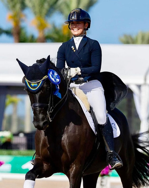 NorCordia's Emilia Bergakra on Dantana at the 2025 Global Dressage Festival in Wellington