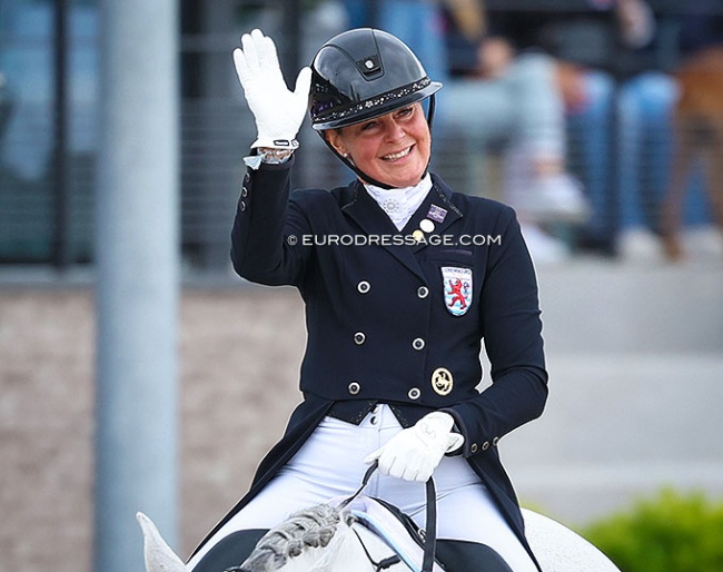 Fie Skarsoe at the 2025 European Dressage Championships in Crozet :: Photo © Astrid Appels