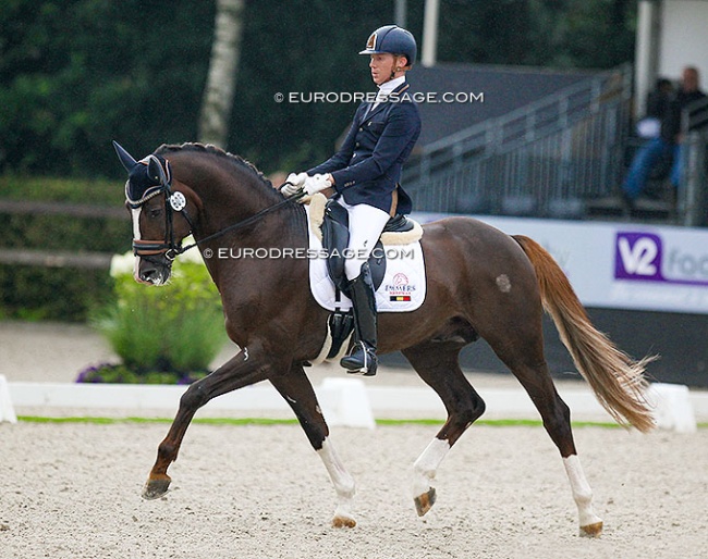 Tom Franckx and Quanto Curo van het Bloemenhof at the 2019 World Championships for young dressage horses :: Photo © Astrid Appels